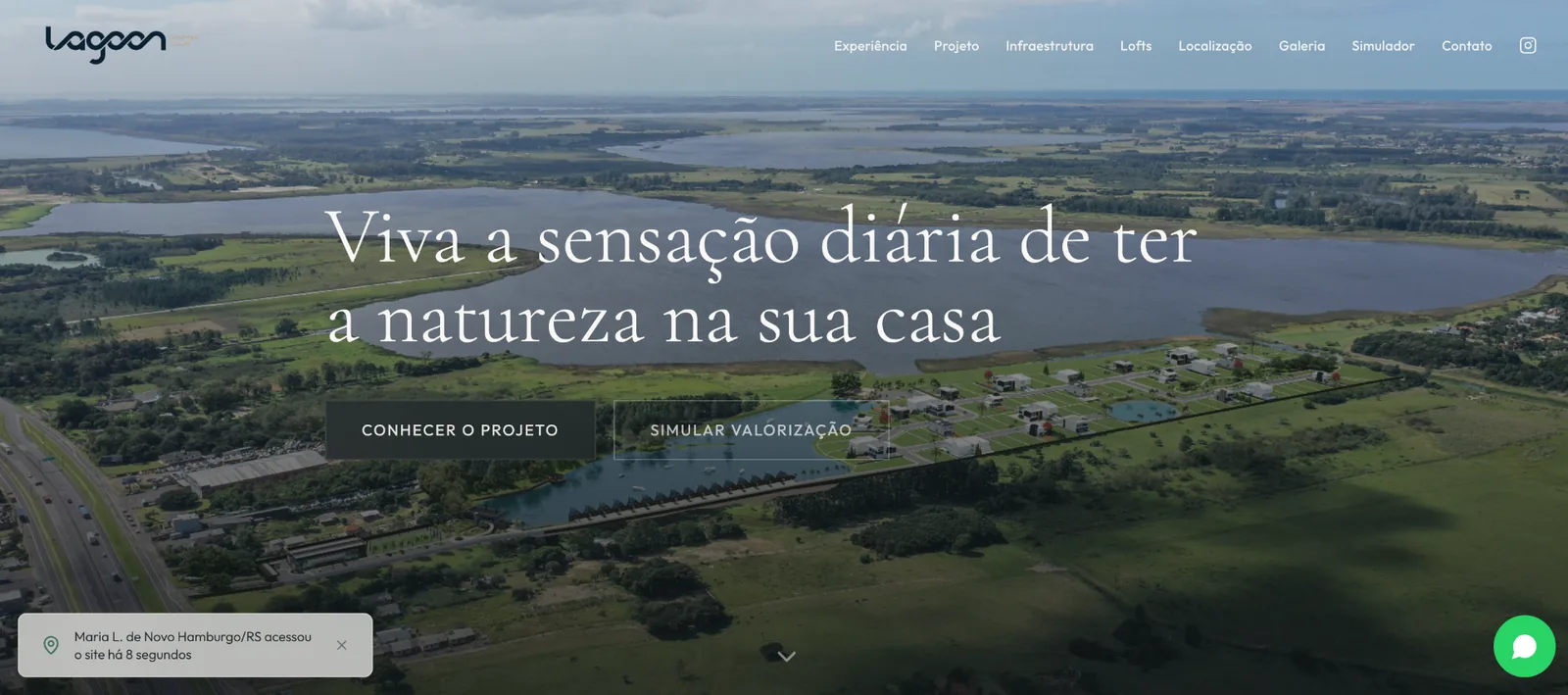 Interface da ferramenta Landing pages da DB Real Estate